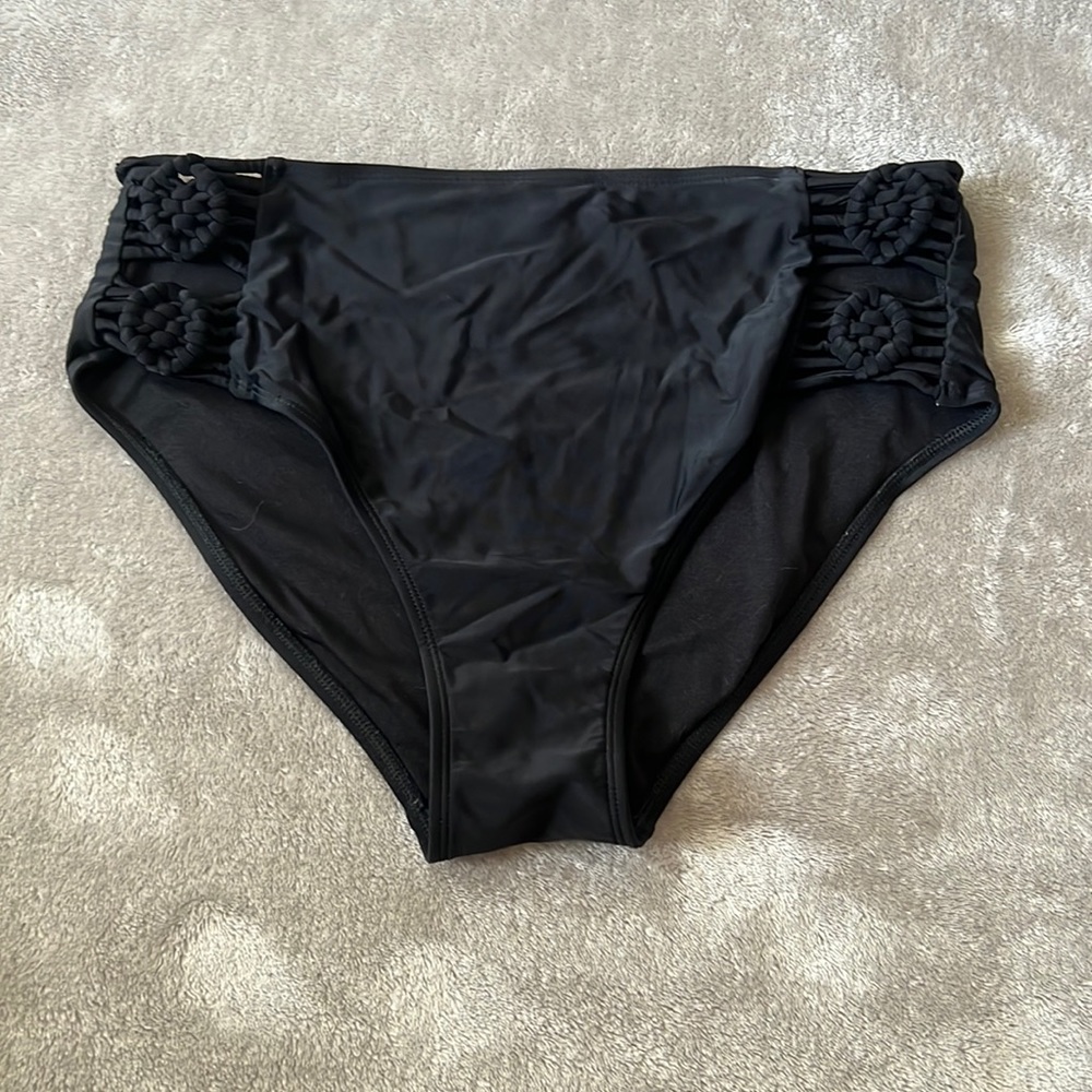 Black high waisted bikini bottoms